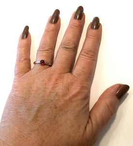 Garnet and Gold Solitaire RIng