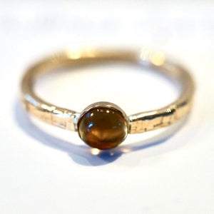 Citrine and Gold Solitaire Ring