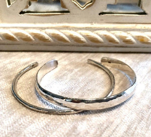 Sterling Silver Slim Textured Cuff Bracelet