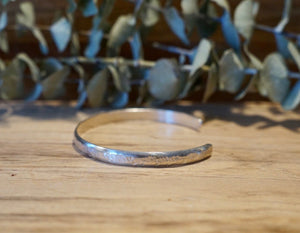 Sterling Silver Textured Bracelet - 6mm Wide