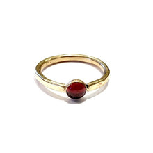 Load image into Gallery viewer, Garnet and Gold Solitaire RIng
