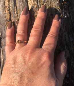 Citrine and Gold Solitaire Ring