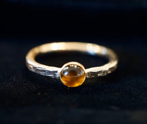 Citrine and Gold Solitaire Ring