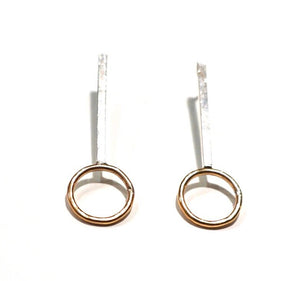 Modern Sterling Silver and Gold Earrings