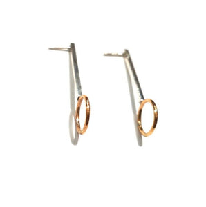 Modern Silver and Gold Drop Earrings