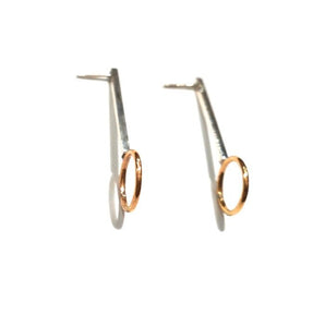 Modern Sterling Silver and Gold Earrings