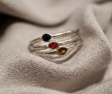 Load image into Gallery viewer, Genuine Gemstone Solitaire Ring - Pick your Gemstone

