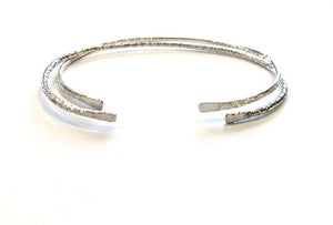 Sterling Silver Cuff Bracelet Set - 2mm Round