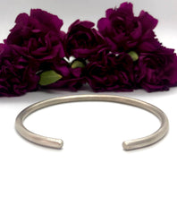 Load image into Gallery viewer, Solid Sterling Silver Matte Cuff Bracelet - 3mm Round
