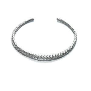 Twisted 925 Sterling Silver Matte Bracelet - 3mm Wide
