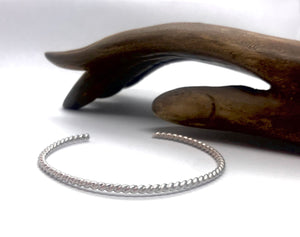 Twisted 925 Sterling Silver Matte Bracelet - 3mm Wide