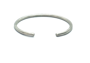 Solid Sterling Silver Matte Cuff Bracelet - 3mm Round