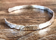 Load image into Gallery viewer, Wide Textured Sterling Silver Cuff Bracelet
