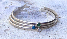 Load image into Gallery viewer, Custom Birthstone and Sterling Silver Cuff Bracelets - 3.1mm Wide
