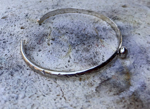 Custom Birthstone and Sterling Silver Cuff Bracelets - 3.1mm Wide