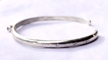 Load image into Gallery viewer, Solid Sterling Silver and Genuine Lapis Lazuli Gemstone Cuff Bracelet - 4 mm Wide
