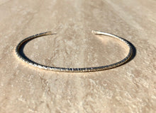 Load image into Gallery viewer, Solid Sterling Silver Cuff Textured Bracelet Set - 3.25mm and 2mm Round
