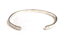 Load image into Gallery viewer, Unisex Hammered Cuff Sterling Silver Bracelet - 4.2mm Wide
