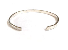Load image into Gallery viewer, Unisex Hammered Cuff Sterling Silver Bracelet - 4.2mm Wide
