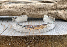 Load image into Gallery viewer, Wide Textured 925 Sterling Silver Cuff Bracelet - 10.5mm Wide
