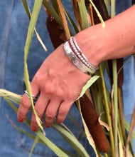 Load image into Gallery viewer, Wide Textured 925 Sterling Silver Cuff Bracelet - 10.5mm Wide
