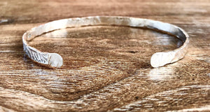 Wide Textured Sterling Silver Cuff Bracelet