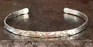 Wide Textured Sterling Silver Cuff Bracelet