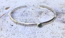 Load image into Gallery viewer, Custom Birthstone and Sterling Silver Cuff Bracelets - 3.1mm Wide
