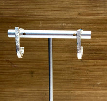 Load image into Gallery viewer, Sterling Silver Textured Open Hoop Earrings
