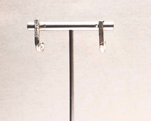 Load image into Gallery viewer, Sterling Silver Textured Open Hoop Earrings
