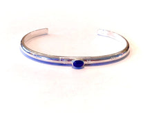 Load image into Gallery viewer, Personalized Lapis and Sterling Silver Bracelet - 6mm wide
