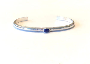 Personalized Lapis and Sterling Silver Bracelet - 6mm wide