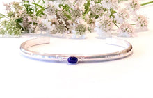 Load image into Gallery viewer, Personalized Lapis and Sterling Silver Bracelet - 6mm wide
