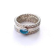 Load image into Gallery viewer, Natural Swiss Blue Topaz Ring Set
