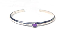 Load image into Gallery viewer, Genuine Amethyst Sterling Silver Cuff Bracelet
