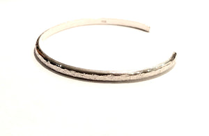 Personalized Sterling Silver Textured Cuff - 4 mm Wide