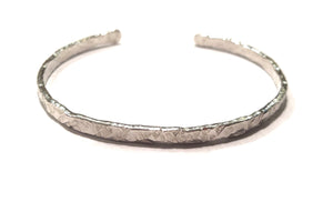 Sterling Silver Thick Hammered Cuff Bracelet - 4.4mm Wide