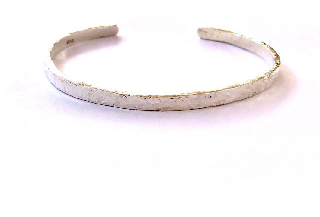 Hand Forged Sterling Silver Cuff Bracelet - 4.2mm