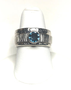 Natural London Blue Topaz Ring Set