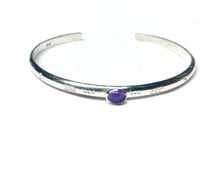 Load image into Gallery viewer, Genuine Amethyst Sterling Silver Cuff Bracelet
