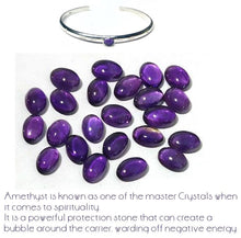 Load image into Gallery viewer, Genuine Amethyst Sterling Silver Cuff Bracelet
