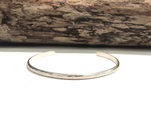 Personalized Sterling Silver Textured Cuff - 4 mm Wide