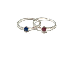 Natural Gemstone and Sterling Ring - Pick your Gemstone