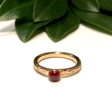Load image into Gallery viewer, Genuine Garnet and Gold Solitaire Ring

