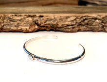 Load image into Gallery viewer, Personalized Natural Gemstone and Sterling Silver and Cuff Bracelet
