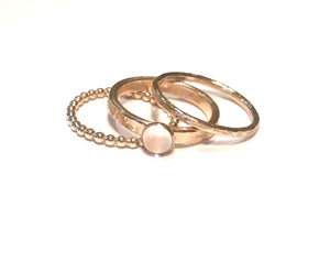 Gold Moonstone Ring Set