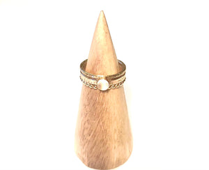 Gold Moonstone Ring Set