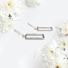 Load image into Gallery viewer, Modern Textured Sterling Silver Hanging Earrings

