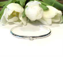 Load image into Gallery viewer, Personalized Natural Gemstone and Sterling Silver and Cuff Bracelet
