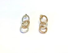 Load image into Gallery viewer, Unique Gold and Sterling Silver Hanging Stud Earrings

